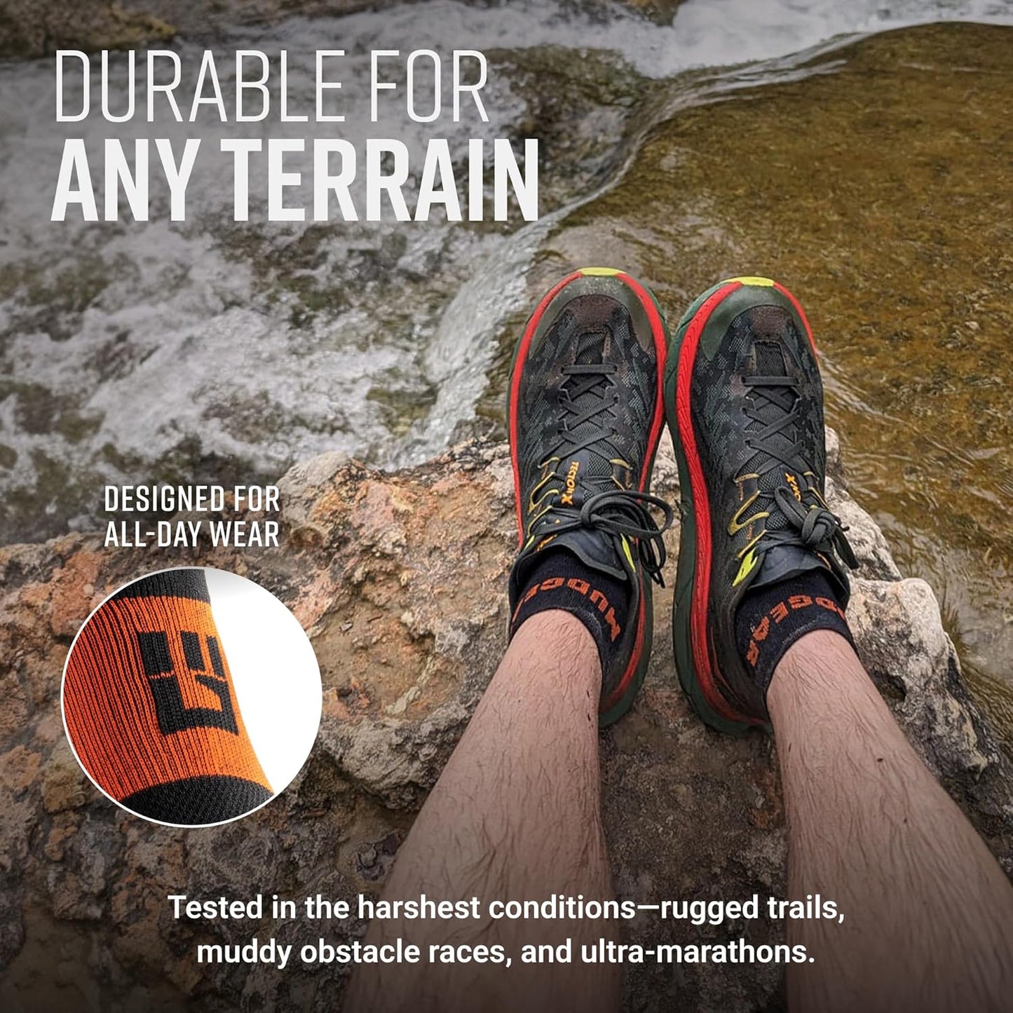 Quarter Crew Trail Socks, Blister-Resistant, Sweat-Resistant & Quick-Drying, Cushioned Footbed, Made in USA, 2-Pack