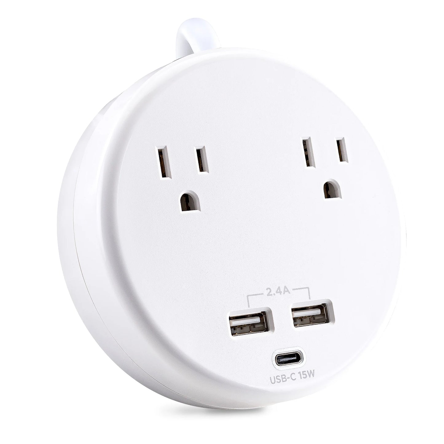 P205UC - 500 Joule White Surge Protector with 2 Outlets, 3 USB Ports and 5 Ft Cord