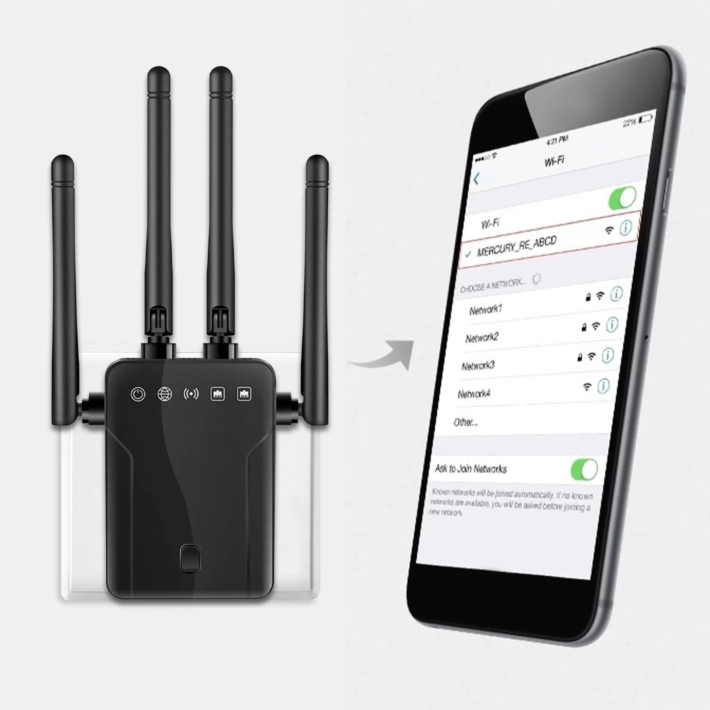 Internet Wifi for Home Device Wifi Extender Wifi Range Extender Wireless Signal Booster Repeater with Ethernet Port Extend