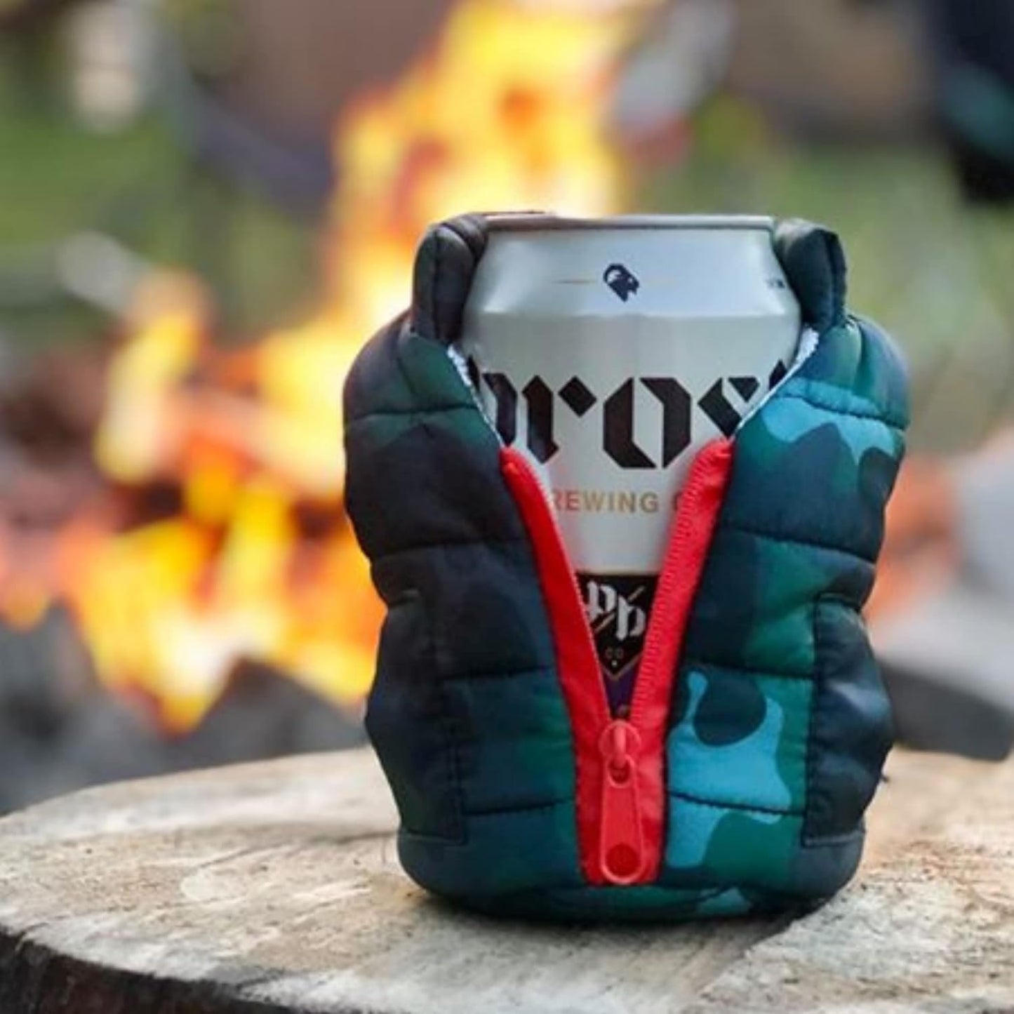 - the Puffy Vest - Insulated 12 Oz Can Cooler I Beer Bottle & Soda Can Insulator, Keep Drinks and Beverages Cold - Camo Green & Orange