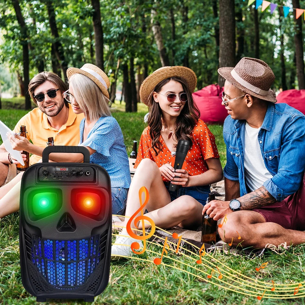 1500W Portable Bluetooth Speaker Woofer Heavy Bass Sound System Party & Mic