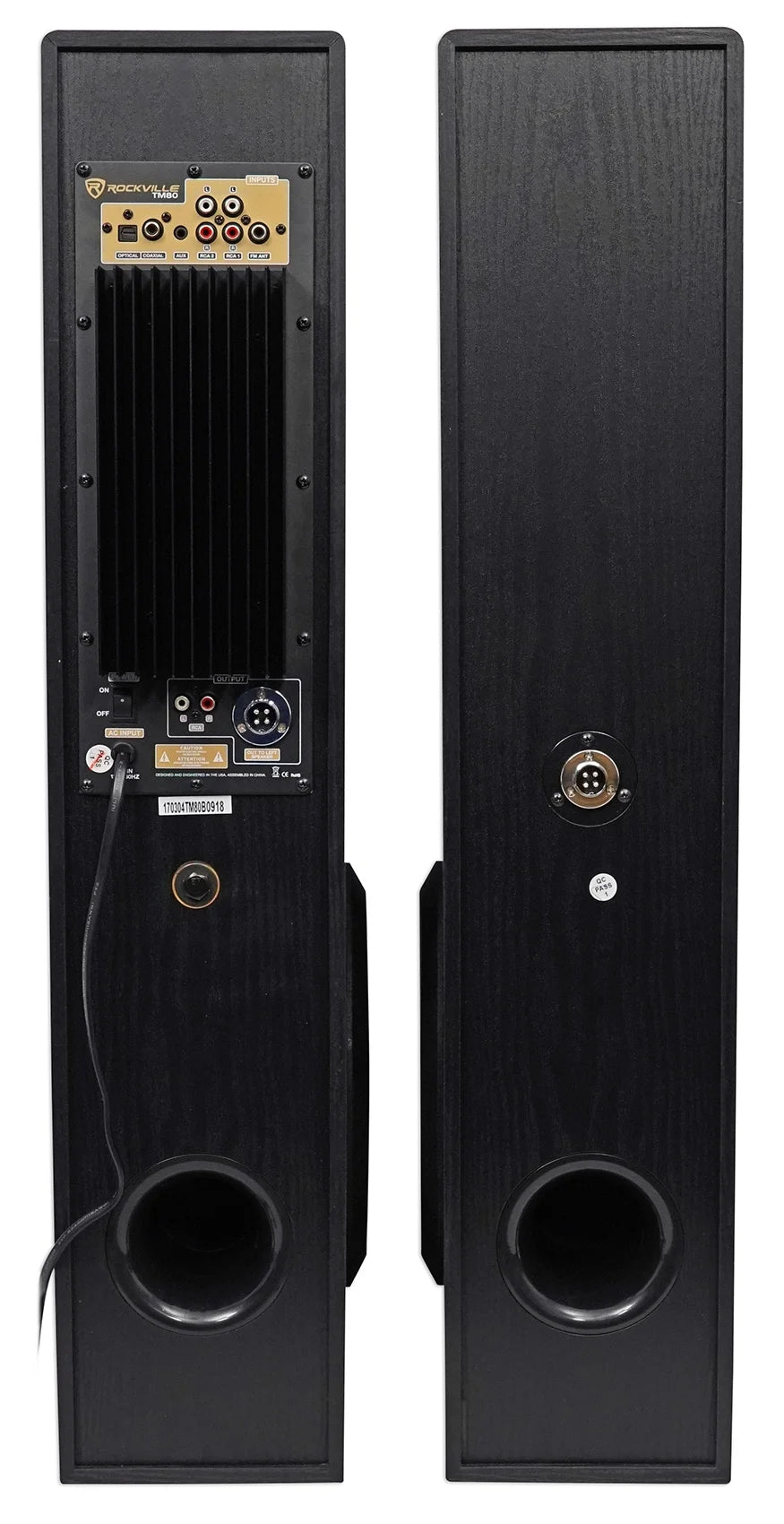 TM80B Black Home Theater System Tower Speakers 8" Sub/Bluetooth/Usb
