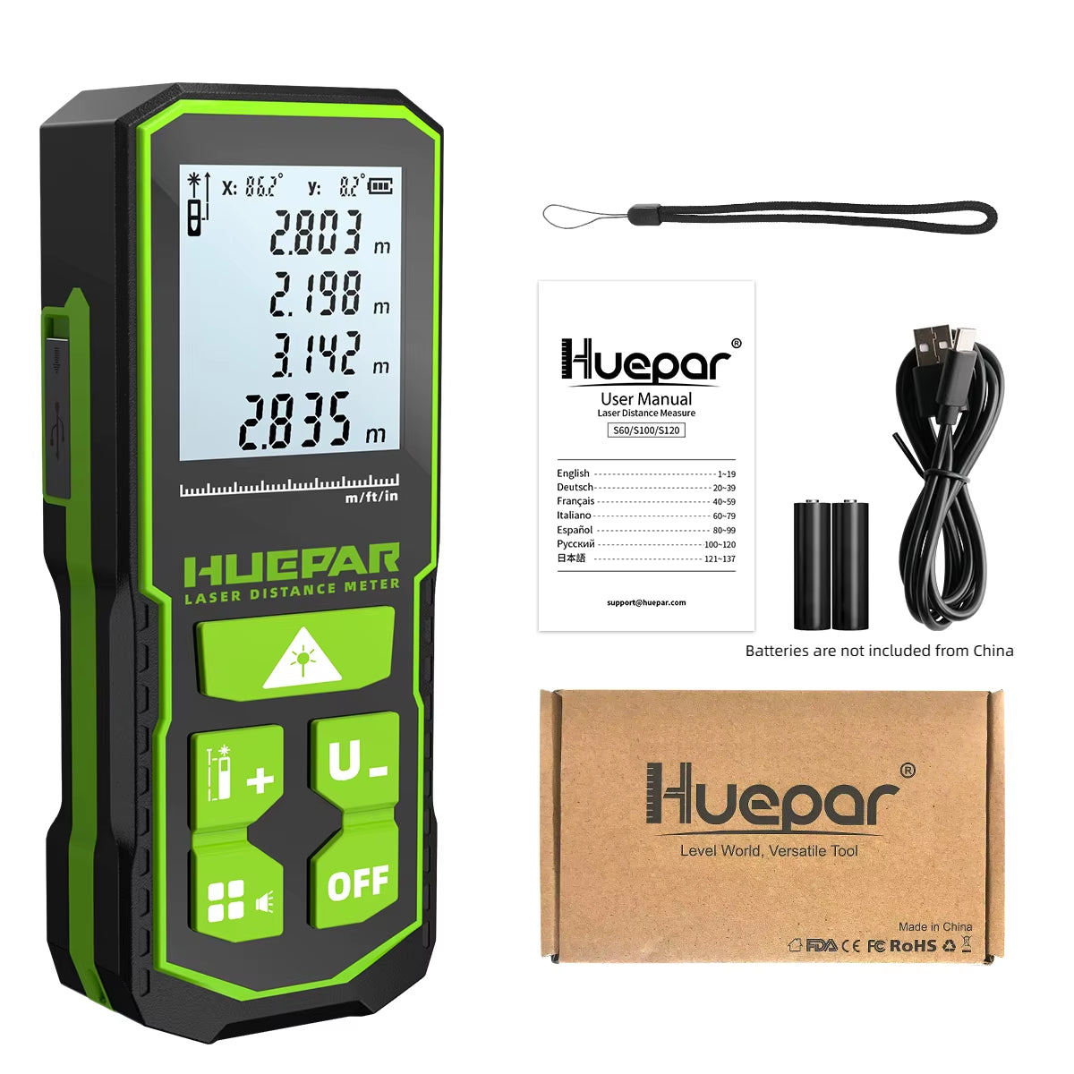 Laser Rangefinder Digital Tape Measure 60M 100M 120M Trena Laser Tape Range Finder Green Beem Digital Tape Measure