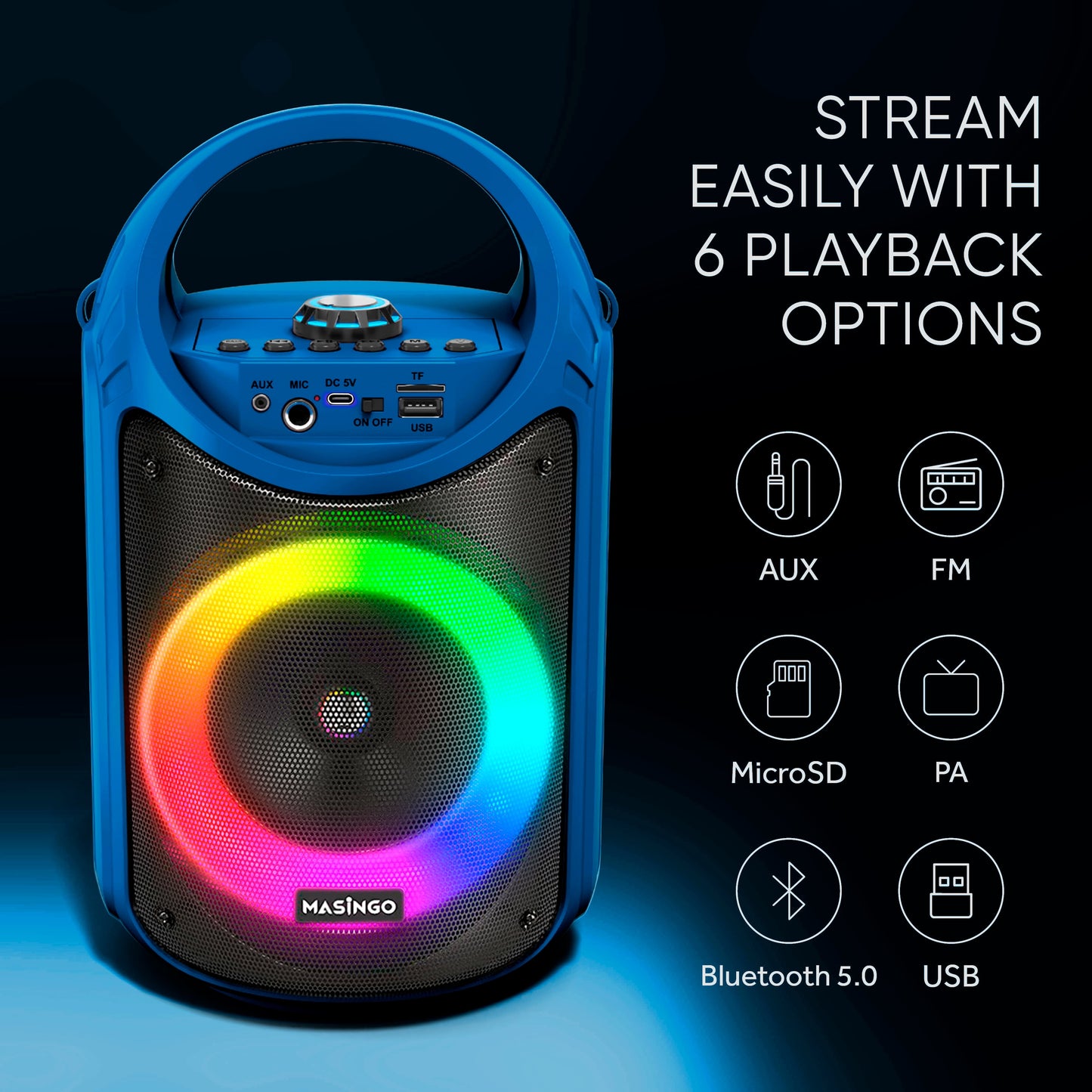 Karaoke Machine for Kids and Adults with 1 Wireless Karaoke Microphone and 1 Wired Mic, PA Portable Speaker System with LED Lights, Supports TF Card/Usb, AUX/MIC In, TWS for Home Party, Burletta C10