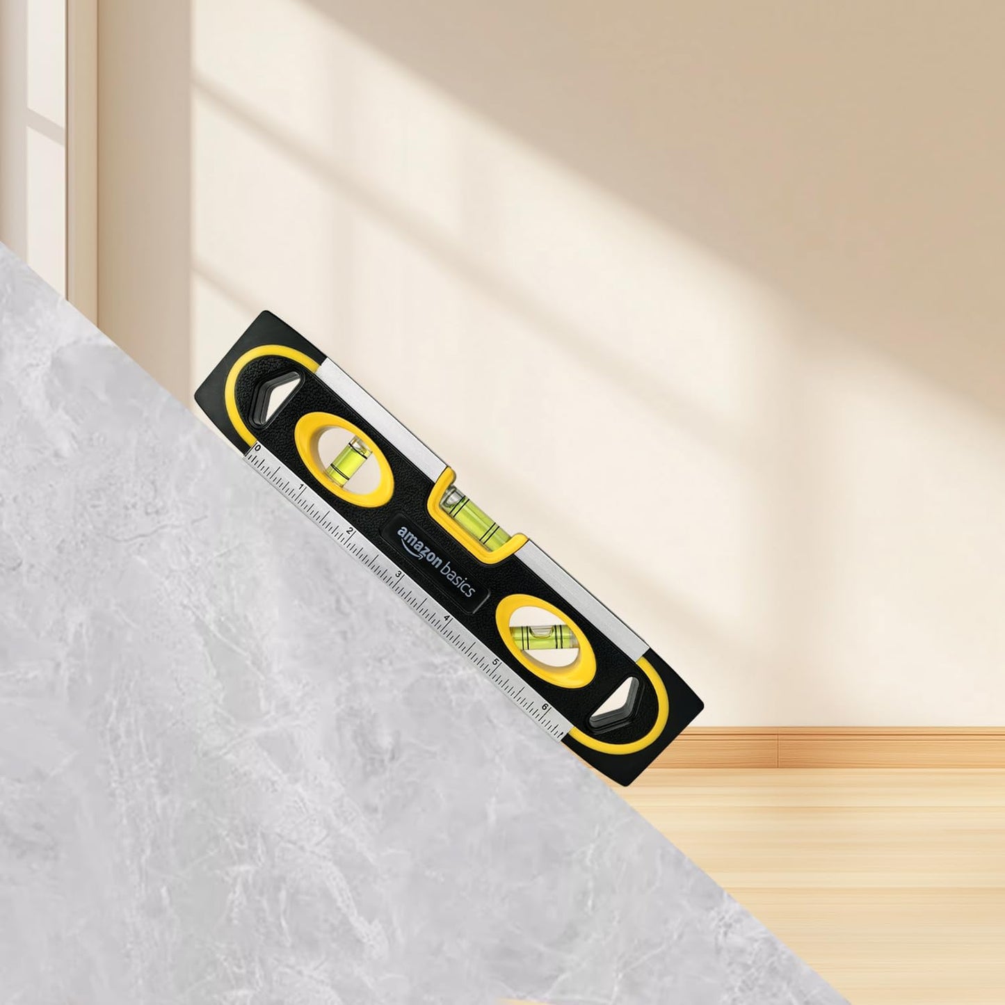 9-Inch Magnetic Torpedo Level and Ruler, 180/90/45 Degree Bubbles, Black
