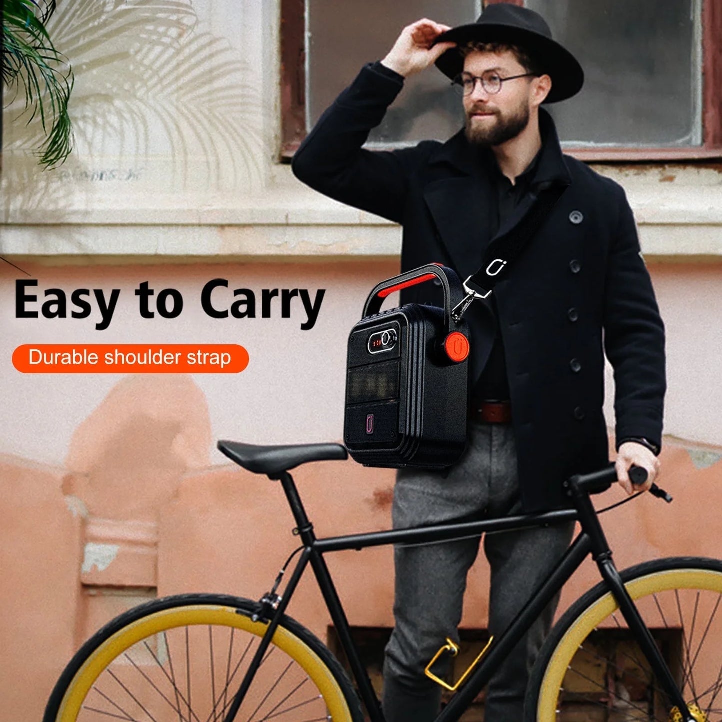Bluetooth Speaker, Wireless Speaker with FM Radio, Portable Outdoor Speaker with 2 Microphone