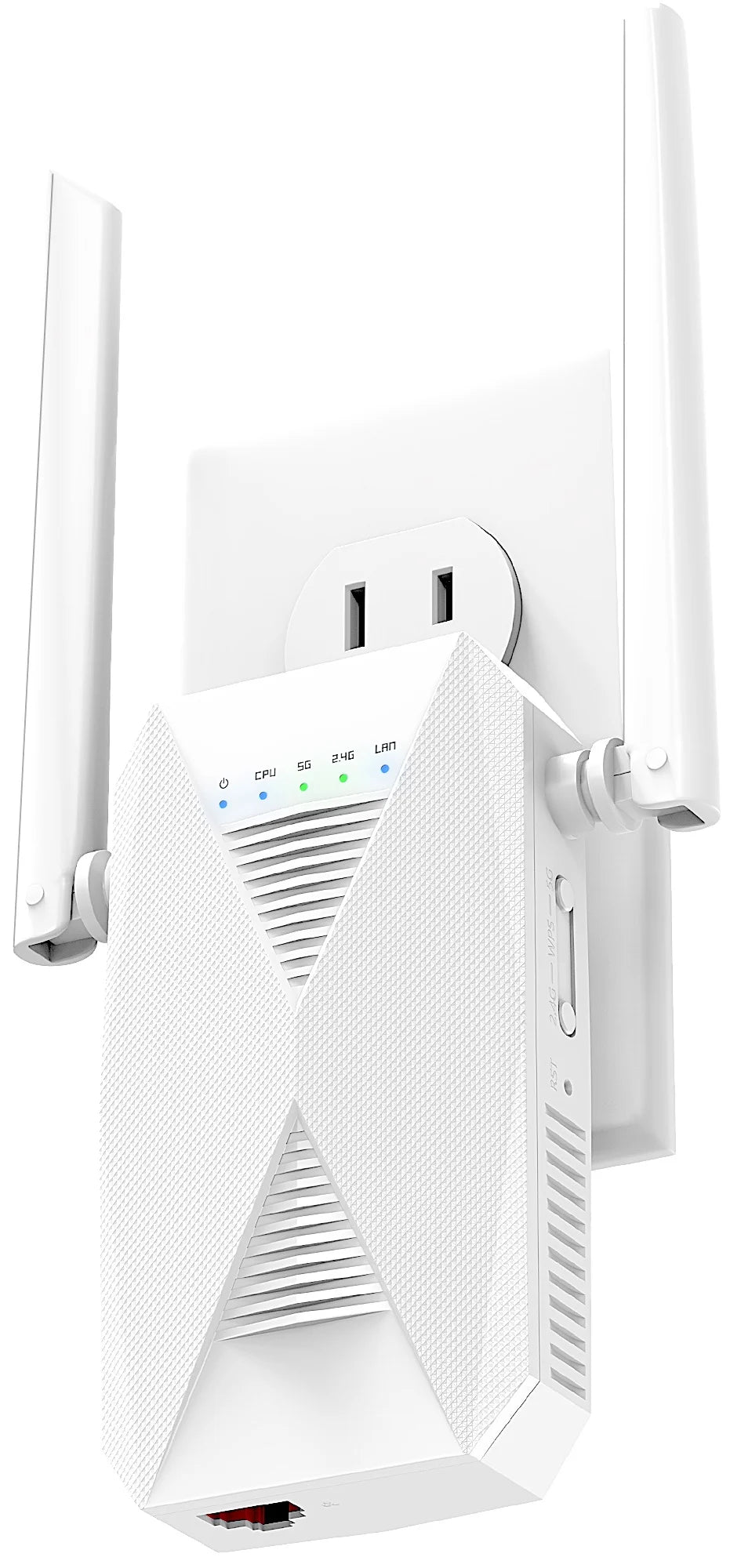 Wifi Range Extender - 1.2 Gigabit Dual Band Signal Booster, up to 3000Sq.Ft - 5 Ghz/2.4 Ghz, Internet Repeater, 30+ Devices, Indoors/Outdoors, Easy One-Click Set Up, Ethernet Port