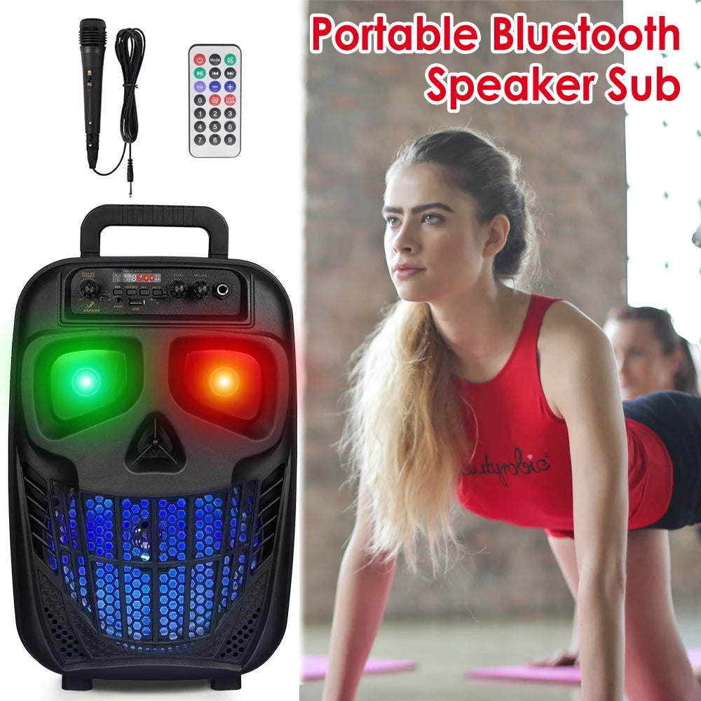 1500W Portable Bluetooth Speaker Woofer Heavy Bass Sound System Party & Mic
