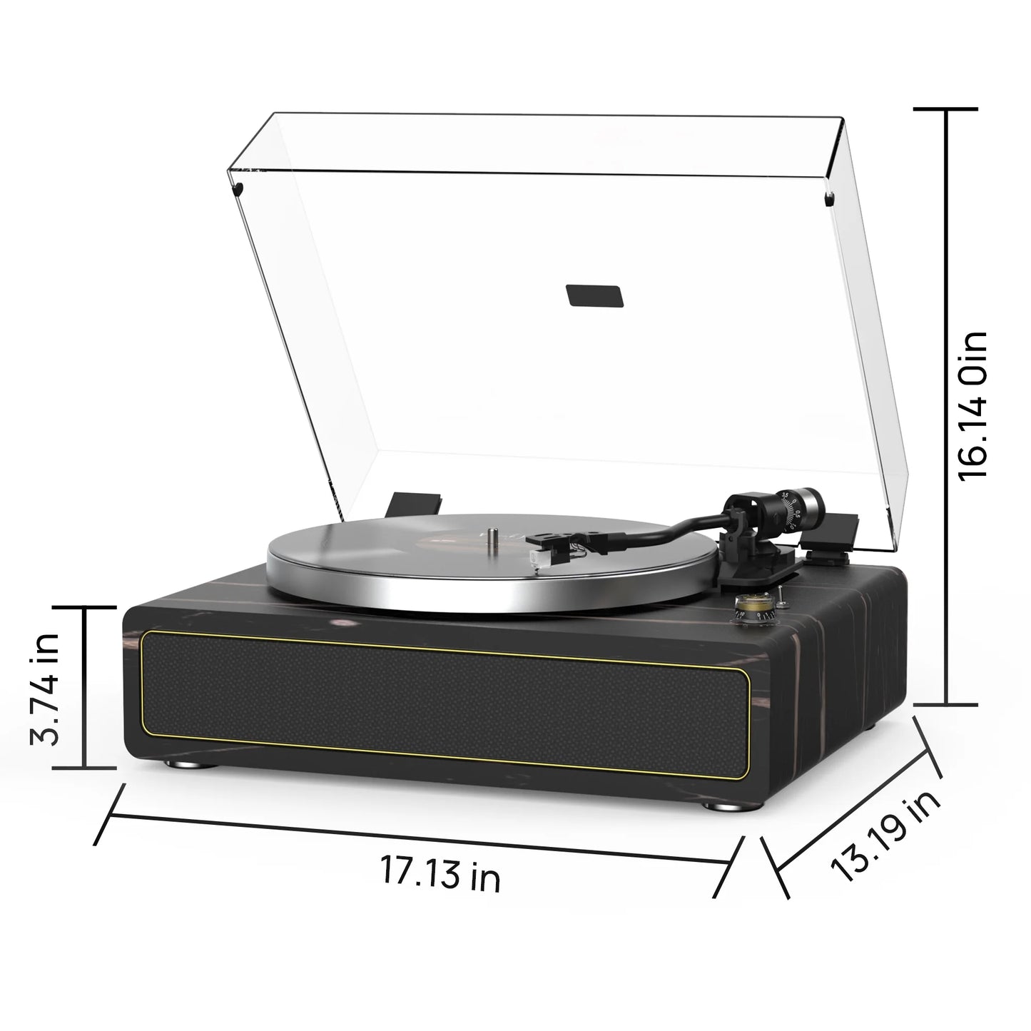 Record Player Support Bluetooth Belt-Drive Turntable Built-In Speakers, Black
