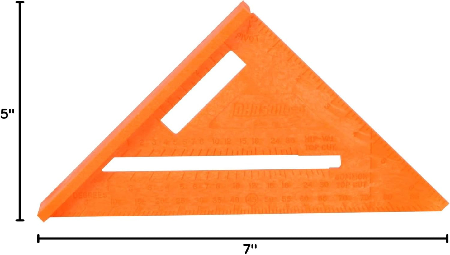 Level & Tool RAS-70B-ORAN Structo-Cast Rafter Square, 7", Orange, 1 Square