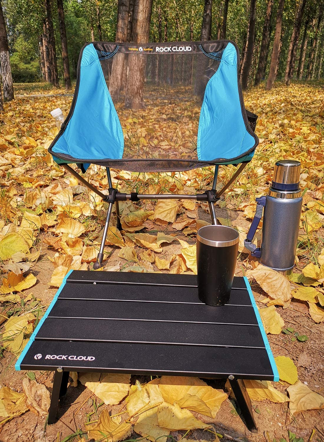 Folding Beach Table Aluminum Portable Camping Table Ultralight, Black