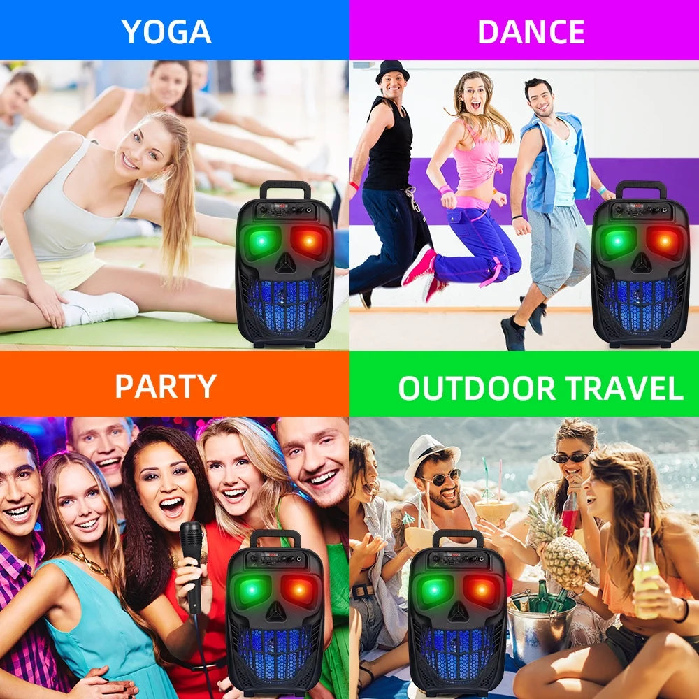 1500W Portable Bluetooth Speaker Woofer Heavy Bass Sound System Party & Mic