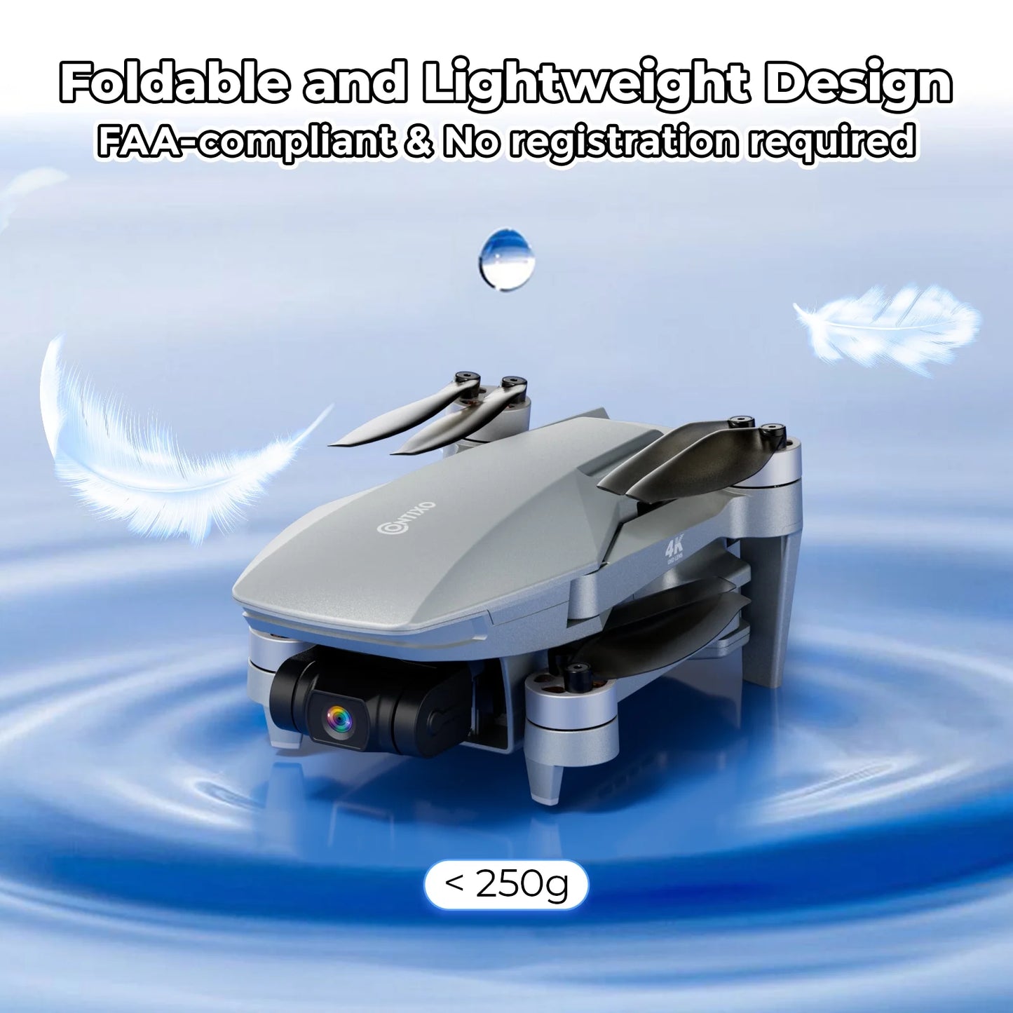 F36 GPS Mini Drone with Camera, 4K UHD, 3-Axis Gimbal, RC Quadcopter, Brushless Motor, Foldable Design, FPV, Auto Return & Smart Features, Beginners & Enthusiasts - Silver