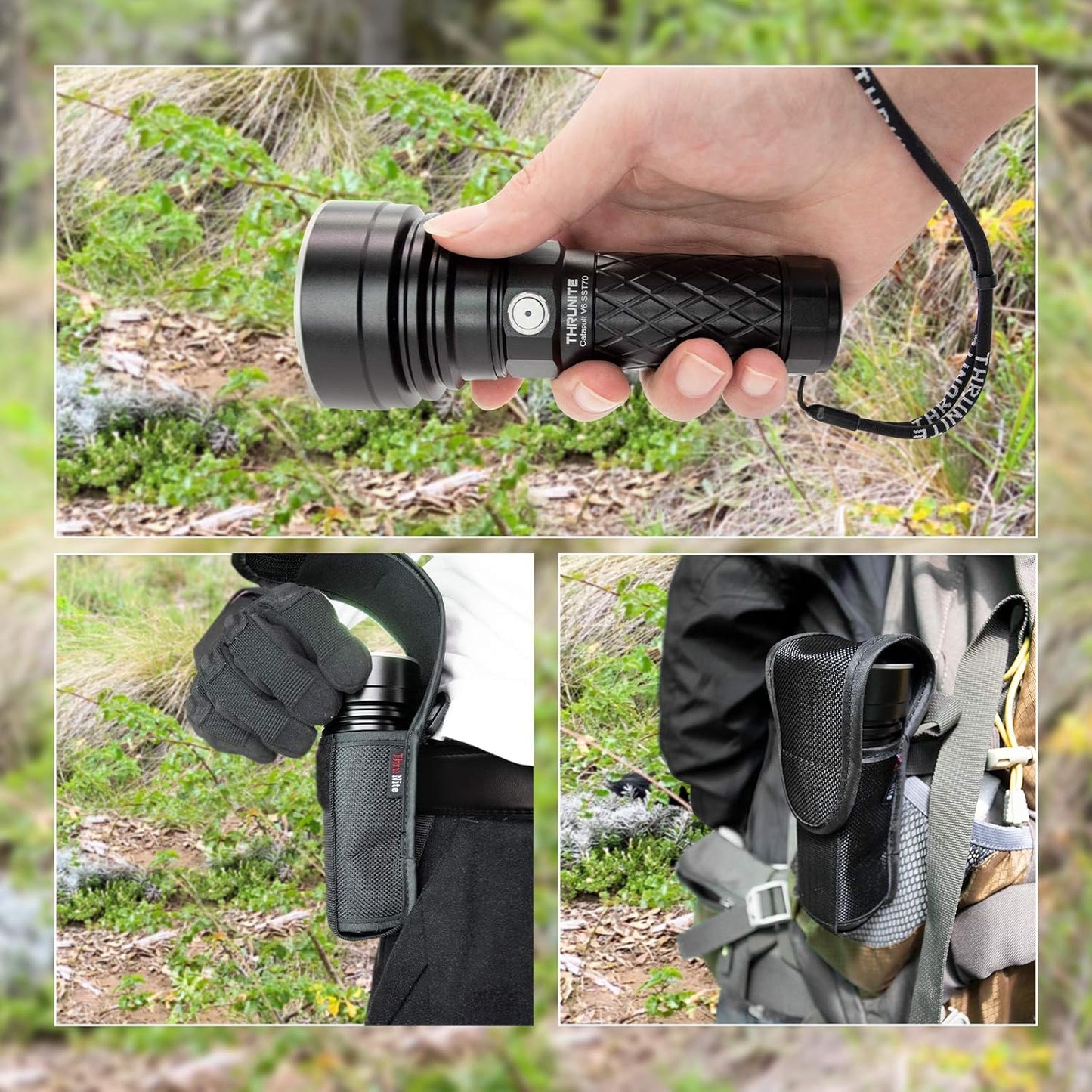 Catapult V6 SST70 USB-C Rechargeable Flashlight, 2836 Lumens, 692M Long Beam Distance, High-Performance LED Searchlight for Tactical, Camping, and Hiking, Black, Cool White - CW