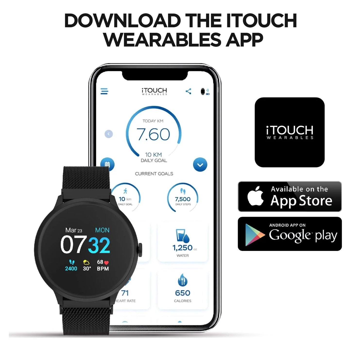 Sport 3 Smart Watch & Fitness Tracker, Women & Men, (43Mm), Silver Mesh Band