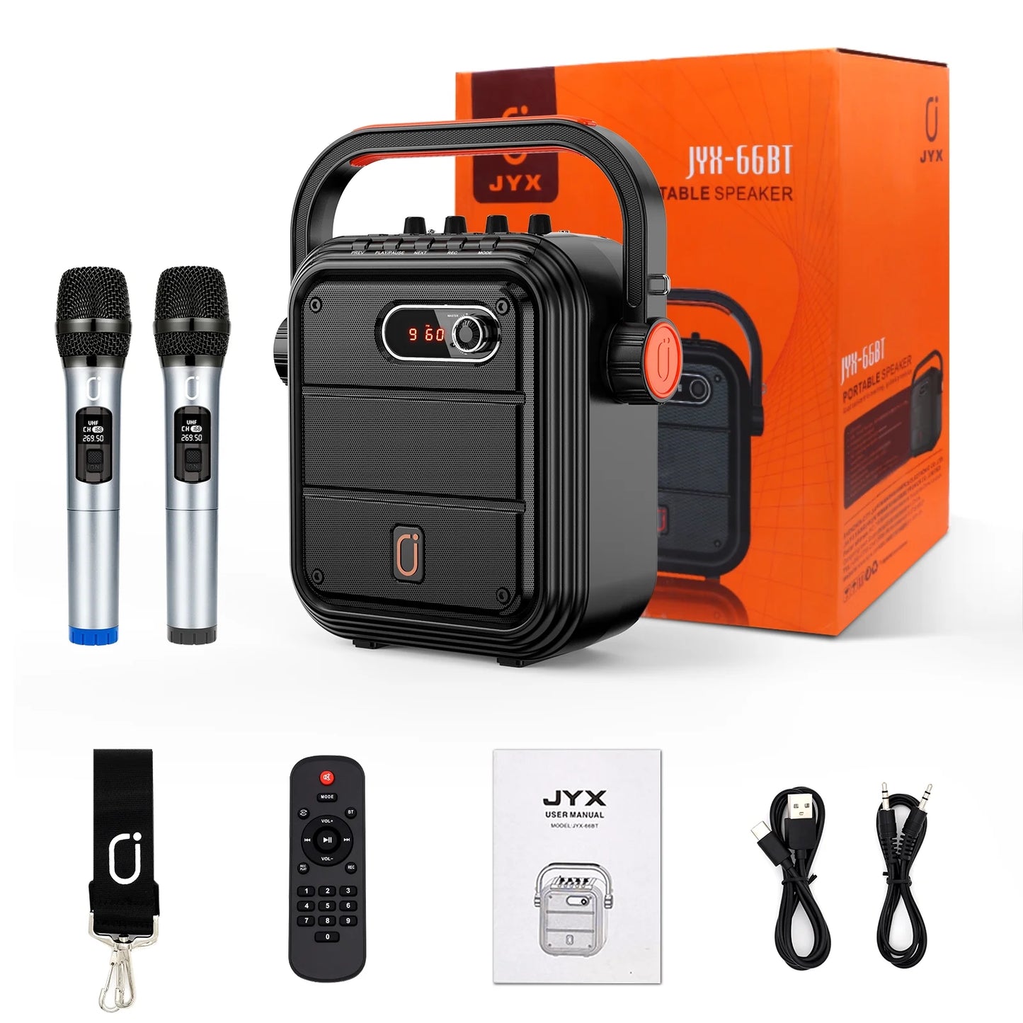 Bluetooth Speaker, Wireless Speaker with FM Radio, Portable Outdoor Speaker with 2 Microphone