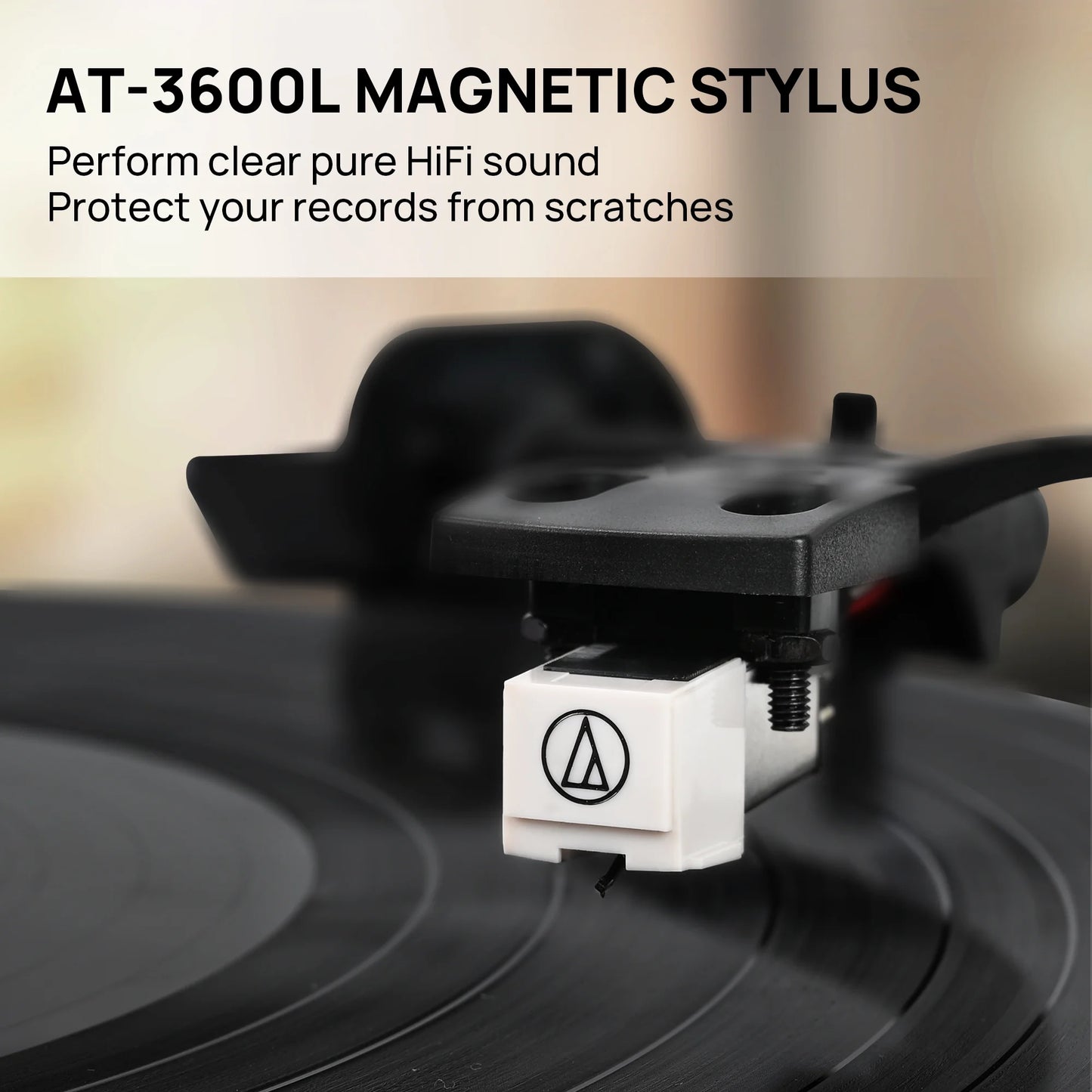 Record Player Support Bluetooth Belt-Drive Turntable Built-In Speakers, Black