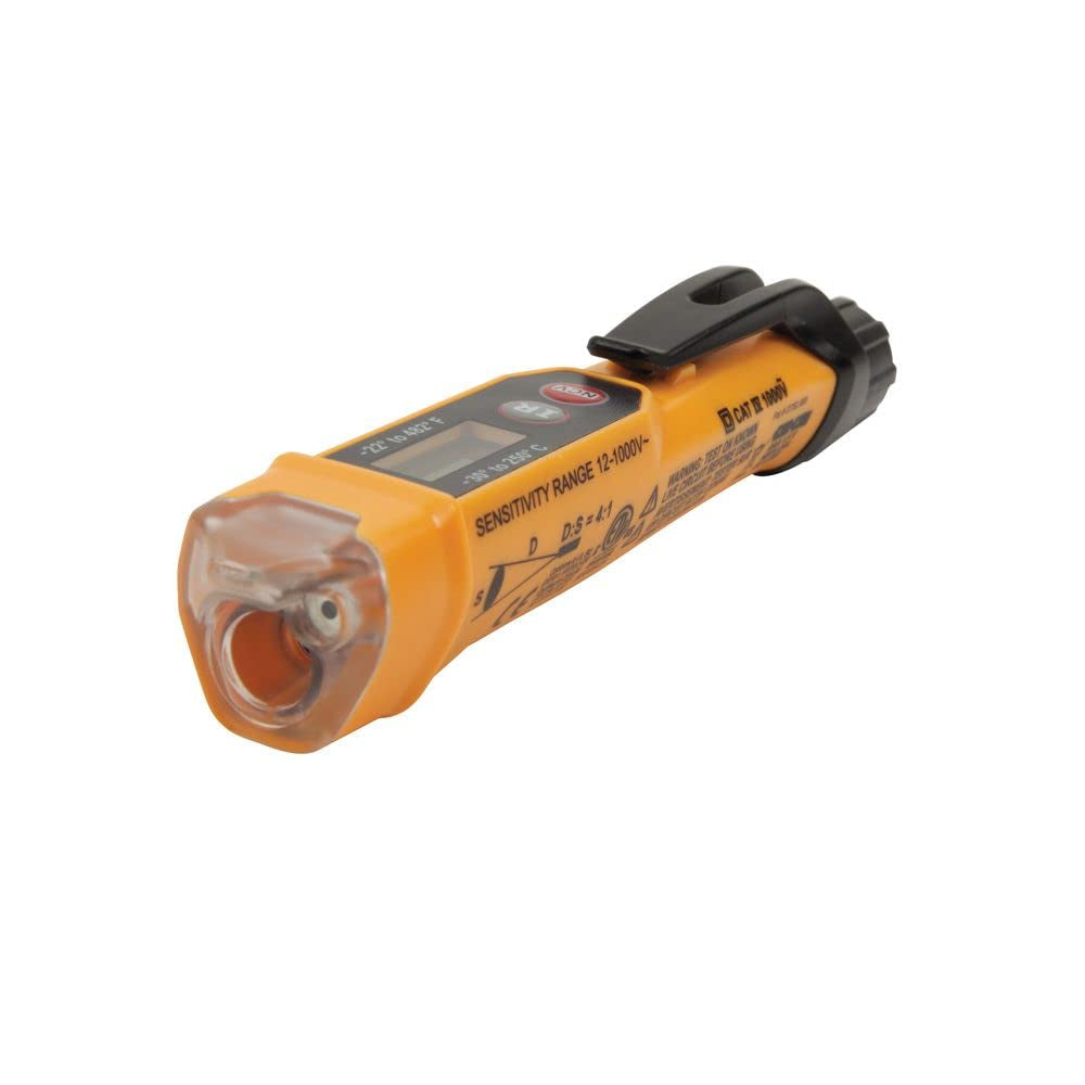 NCVT-4IR Non-Contact Voltage Tester, 12 - 1000V AC Pen with IR Thermometer -22 to 482-Degree Fahrenheit, LED and Audible Alarms, Pocket Clip