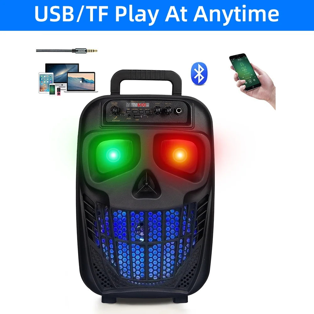 1500W Portable Bluetooth Speaker Woofer Heavy Bass Sound System Party & Mic