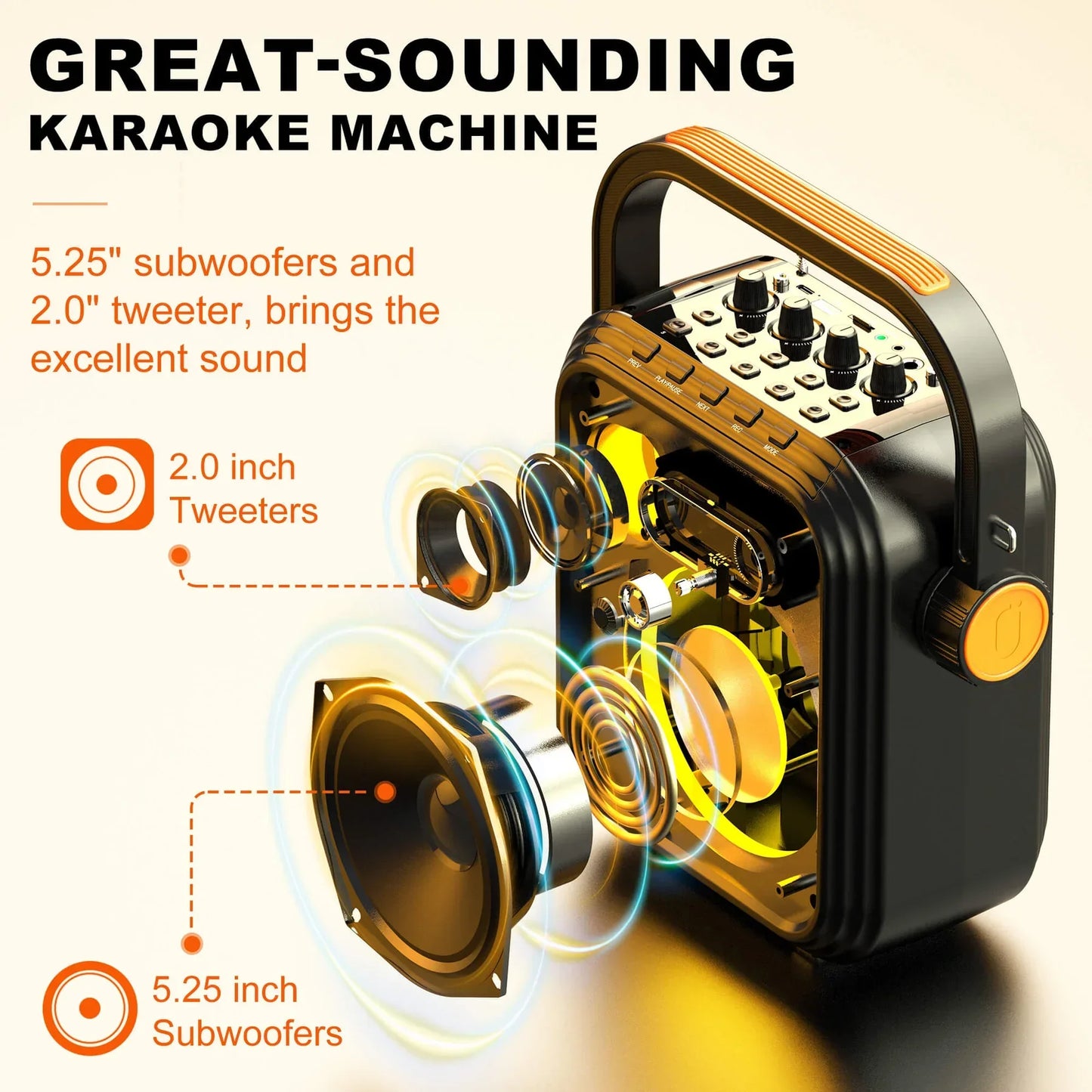 Bluetooth Speaker, Wireless Speaker with FM Radio, Portable Outdoor Speaker with 2 Microphone