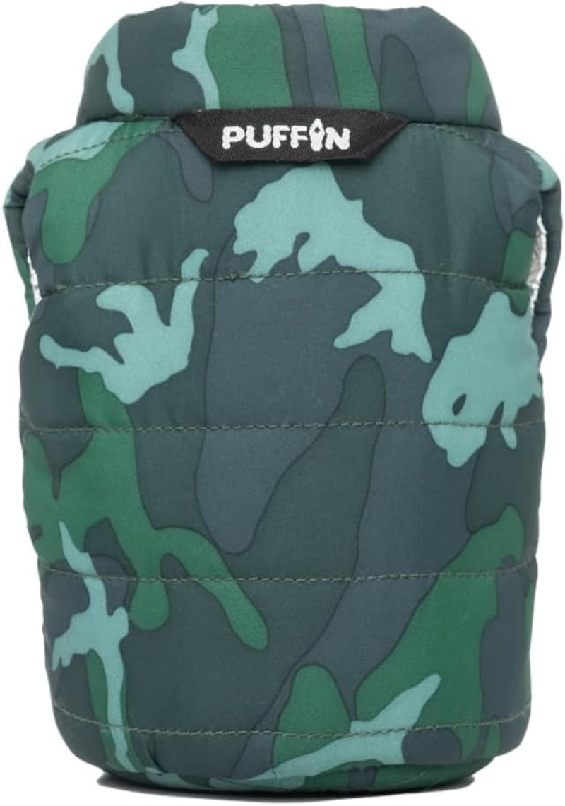- the Puffy Vest - Insulated 12 Oz Can Cooler I Beer Bottle & Soda Can Insulator, Keep Drinks and Beverages Cold - Camo Green & Orange