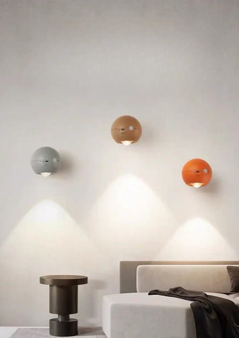 Space Age Motion Sensor Night Light: Punch-Free Wall Accent Lighting, Dimmable Nursery Light, Portable Flash Light All-In-One
