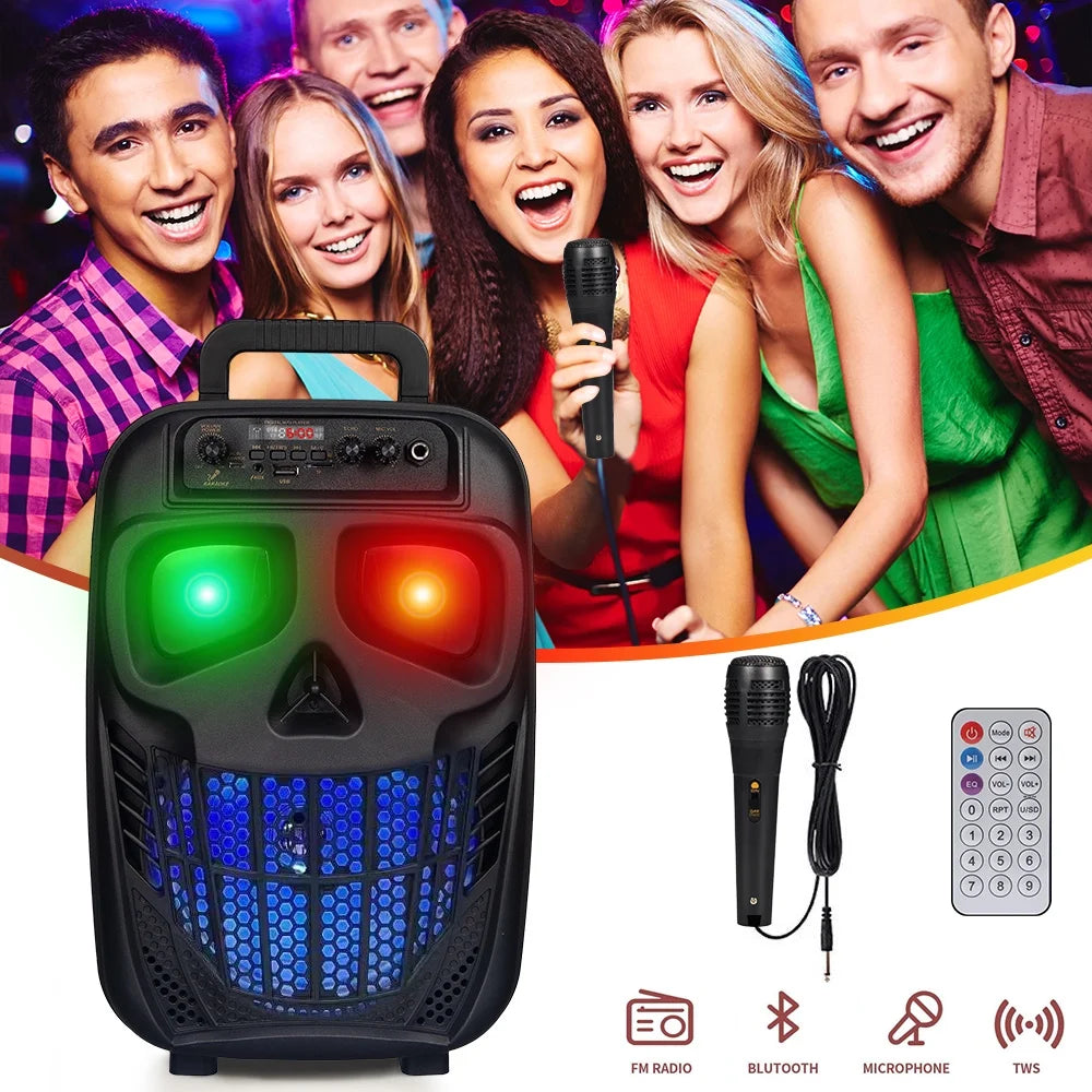 1500W Portable Bluetooth Speaker Woofer Heavy Bass Sound System Party & Mic