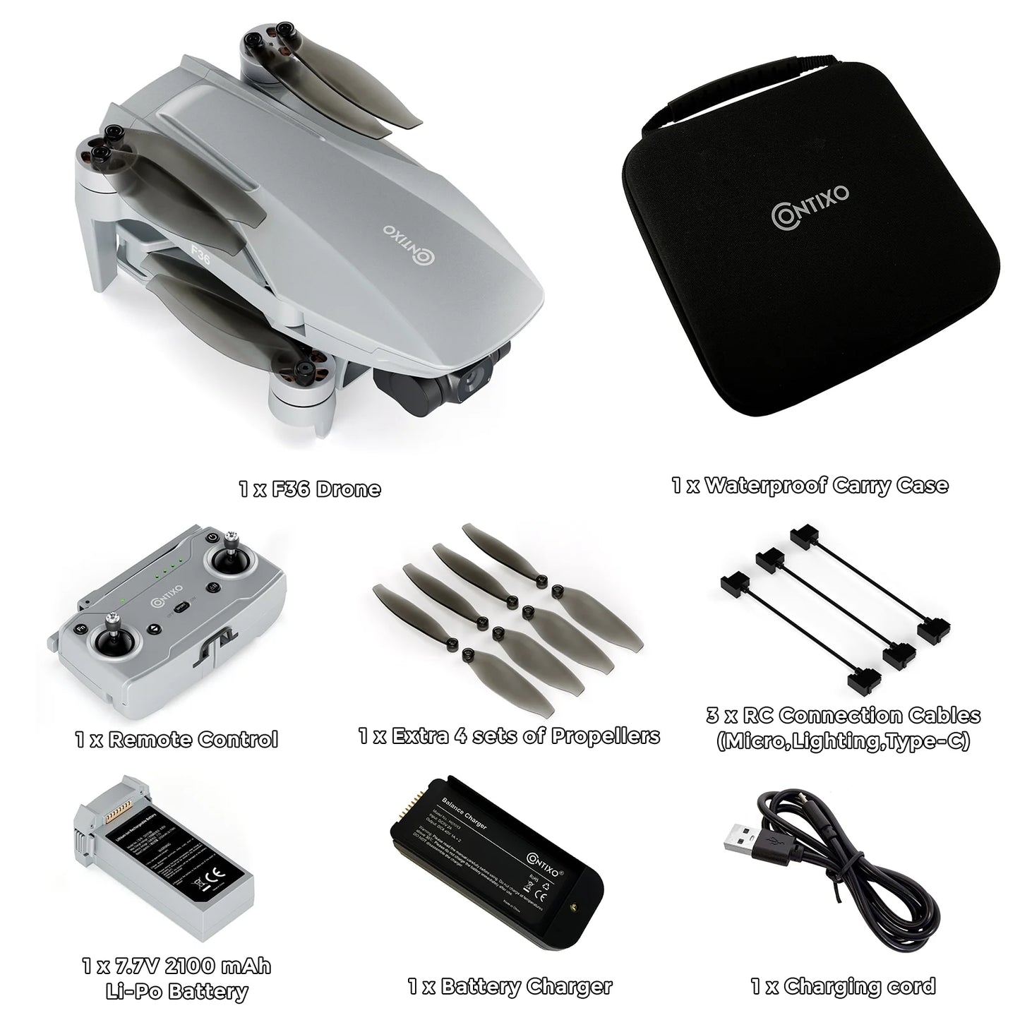 F36 GPS Mini Drone with Camera, 4K UHD, 3-Axis Gimbal, RC Quadcopter, Brushless Motor, Foldable Design, FPV, Auto Return & Smart Features, Beginners & Enthusiasts - Silver