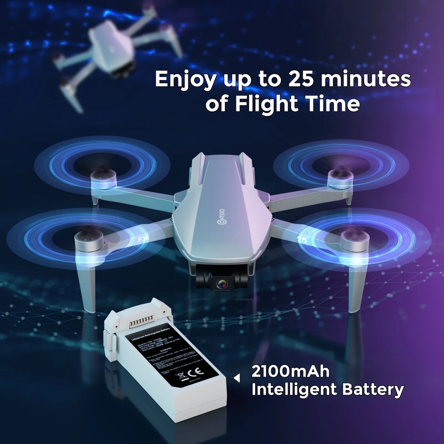 F36 GPS Mini Drone with Camera, 4K UHD, 3-Axis Gimbal, RC Quadcopter, Brushless Motor, Foldable Design, FPV, Auto Return & Smart Features, Beginners & Enthusiasts - Silver
