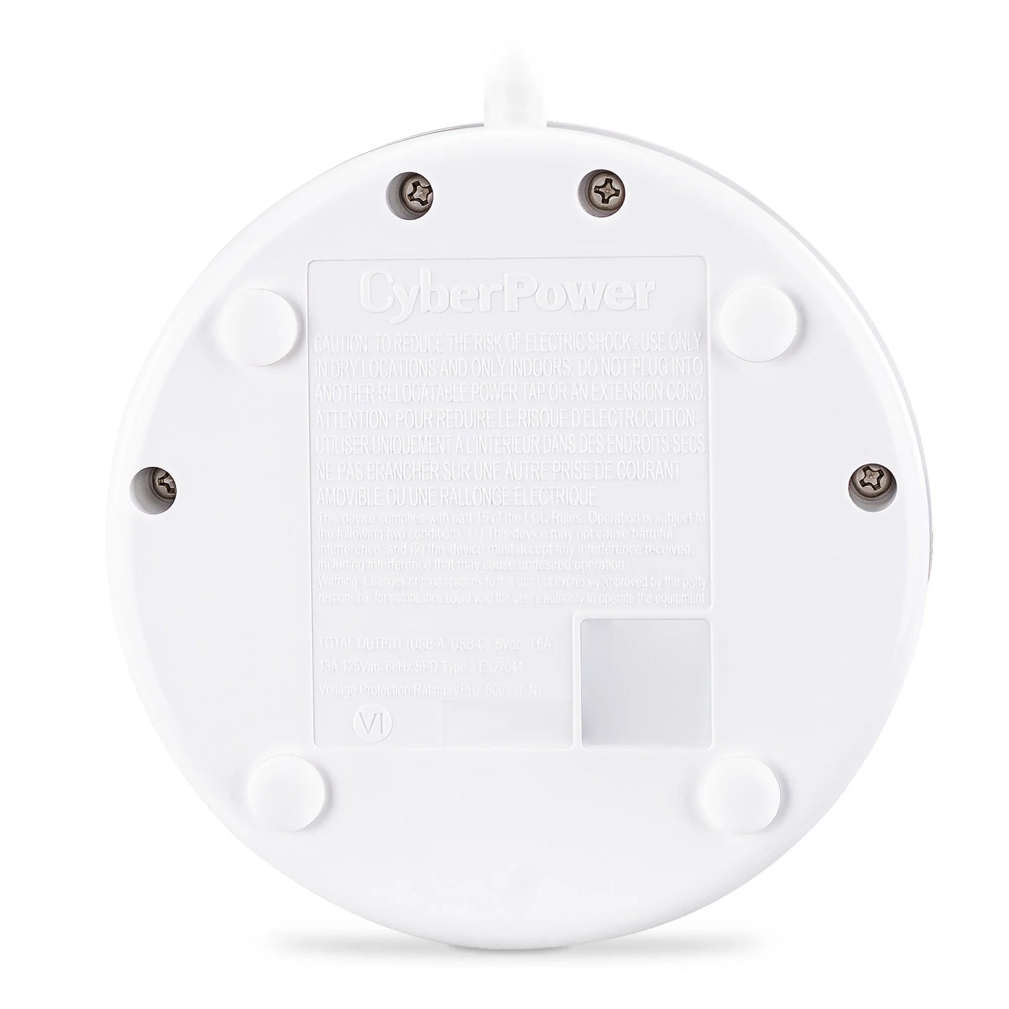 P205UC - 500 Joule White Surge Protector with 2 Outlets, 3 USB Ports and 5 Ft Cord
