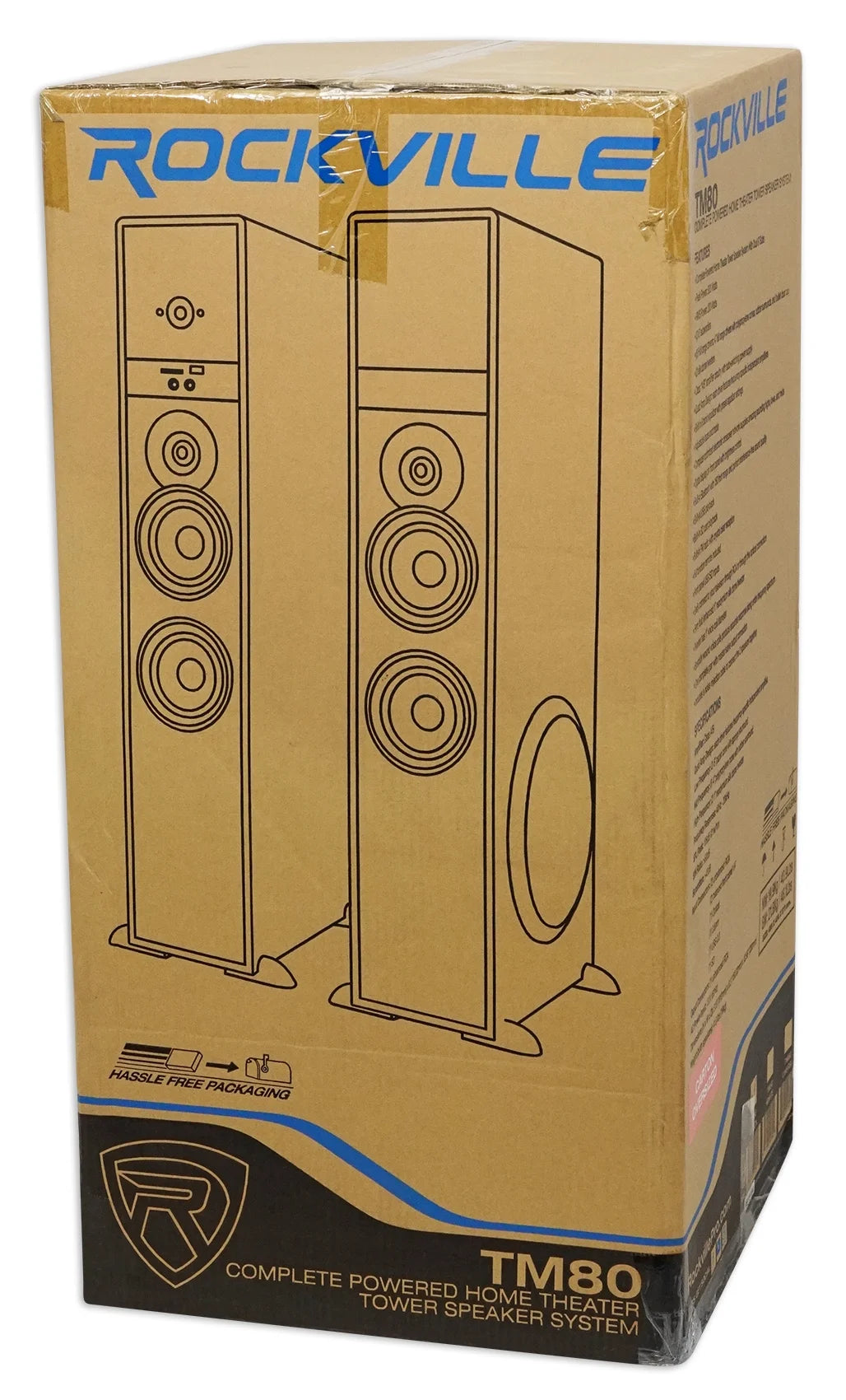 TM80B Black Home Theater System Tower Speakers 8" Sub/Bluetooth/Usb