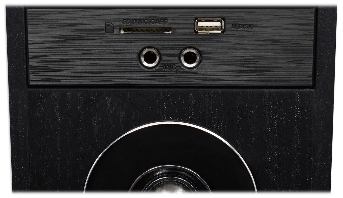 TM80B Black Home Theater System Tower Speakers 8" Sub/Bluetooth/Usb