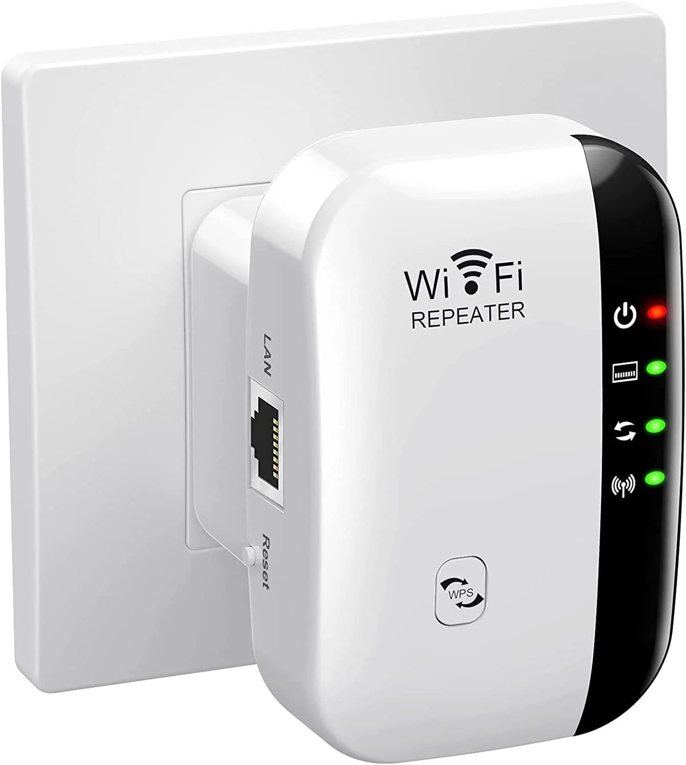 Wifi Range Extender Super Boost Wifi up to 300Mbps Repeater, Wifi Signal Booster, Access Point Easy Set-Up 2.4G Network with Integrated Antennas LAN Port & Compact Designed Internet Booster