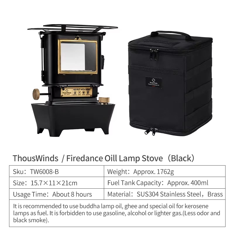 Firedance Oil Lamp Stove Portable Outdoor Camping Lantern Emotion Retro Lights for Picnic Backpack Camping Supplies