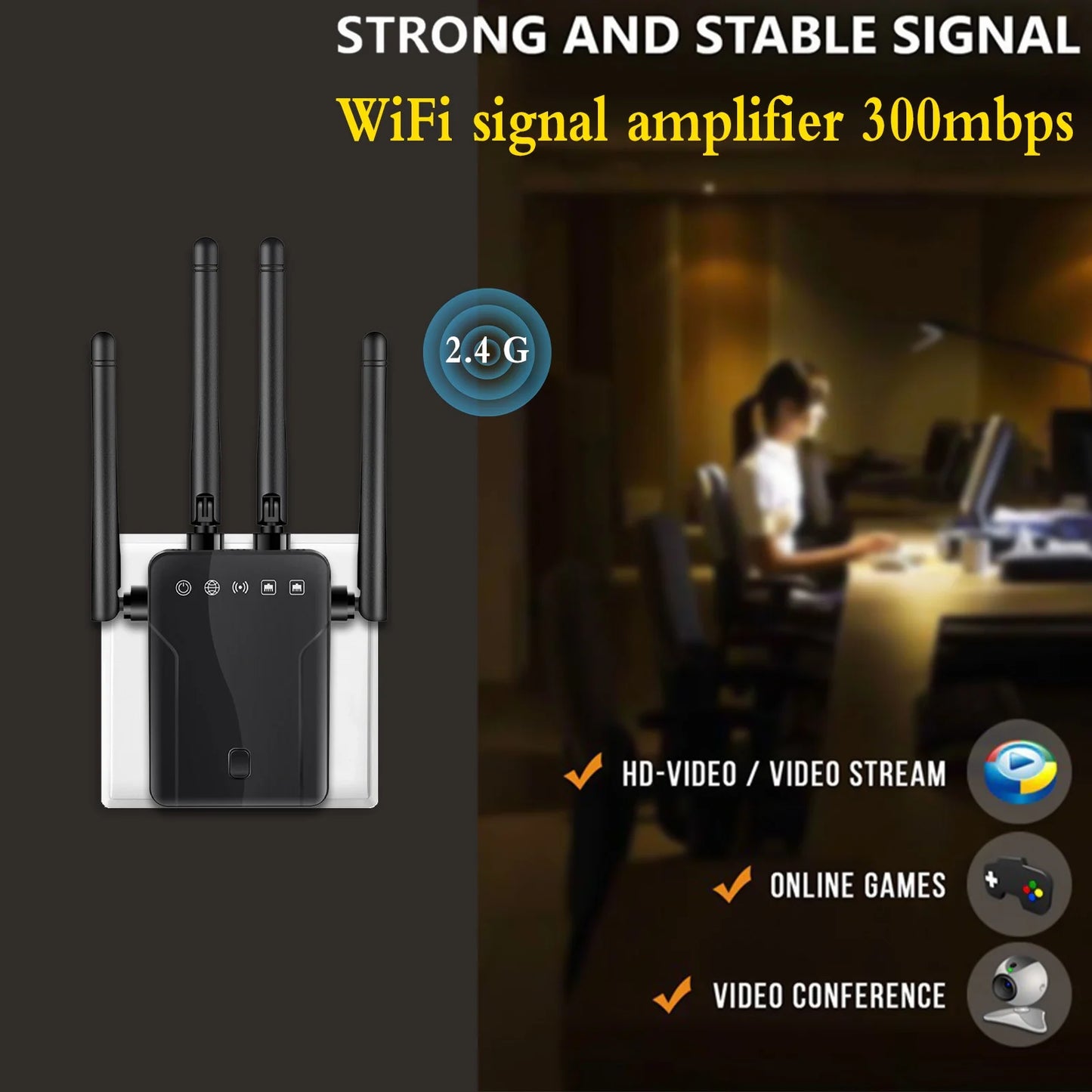 Internet Wifi for Home Device Wifi Extender Wifi Range Extender Wireless Signal Booster Repeater with Ethernet Port Extend