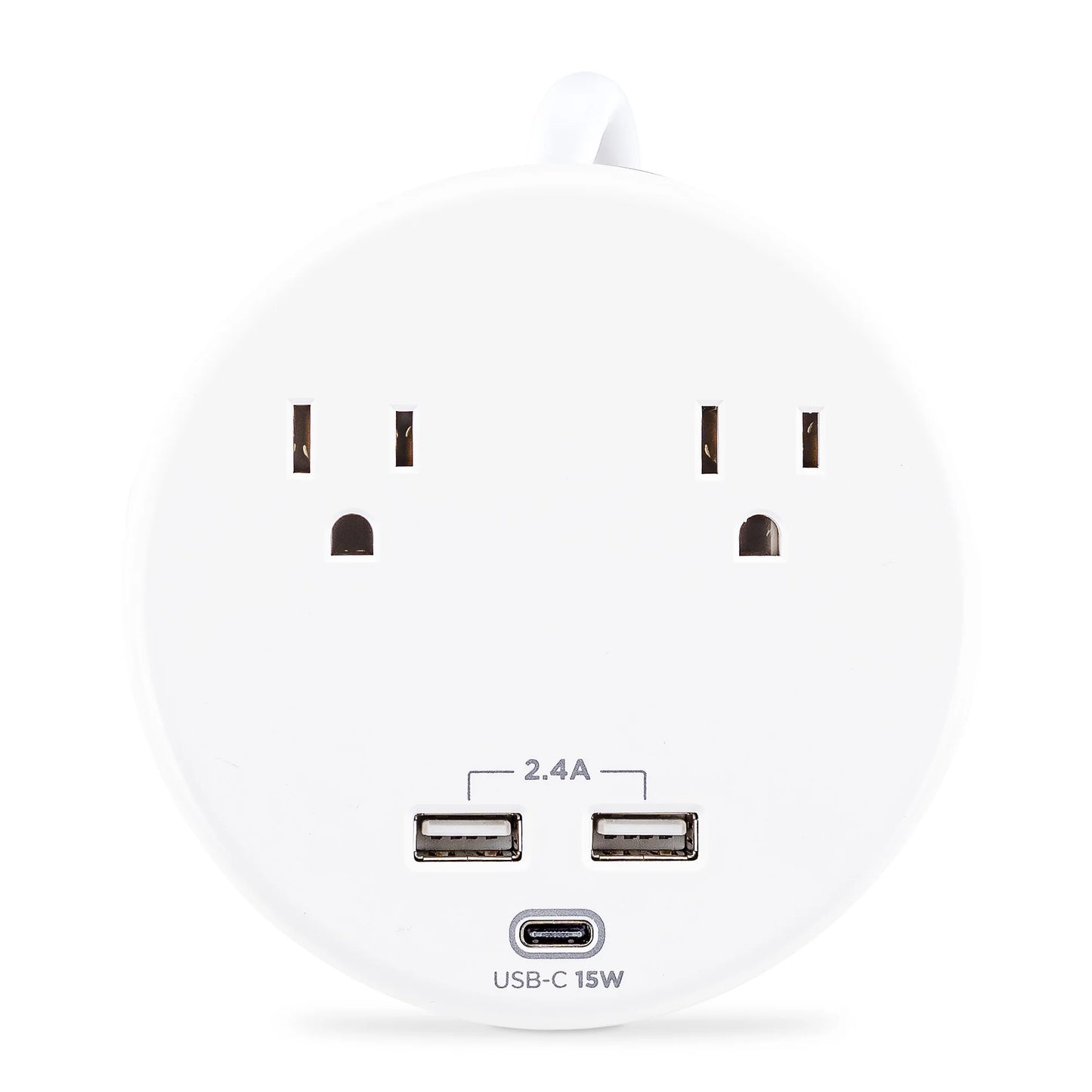 P205UC - 500 Joule White Surge Protector with 2 Outlets, 3 USB Ports and 5 Ft Cord