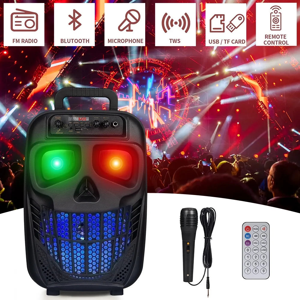 1500W Portable Bluetooth Speaker Woofer Heavy Bass Sound System Party & Mic