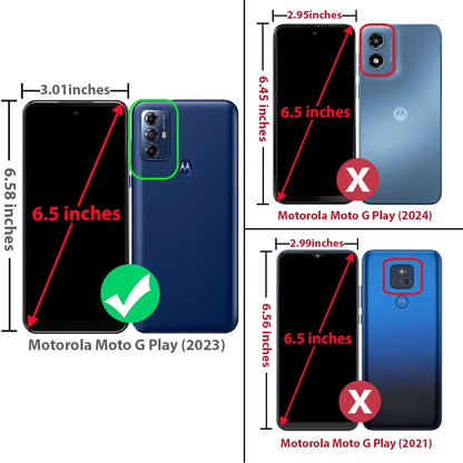 for Motorola Moto G Play 2023 Phone Case, with Tempered Glass Screen Protector, Impact Resistant Metal Ring Magnetic Support Kickstand Drop Protector Cover for Moto G Play 2023 (Black)
