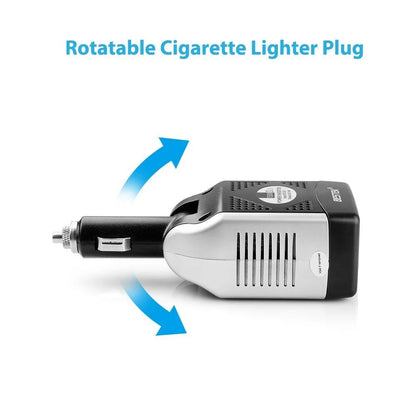 75W Portable Car Power Inverter DC 12V to 110V AC Power Inverter with 3.1A 2 USB Ports