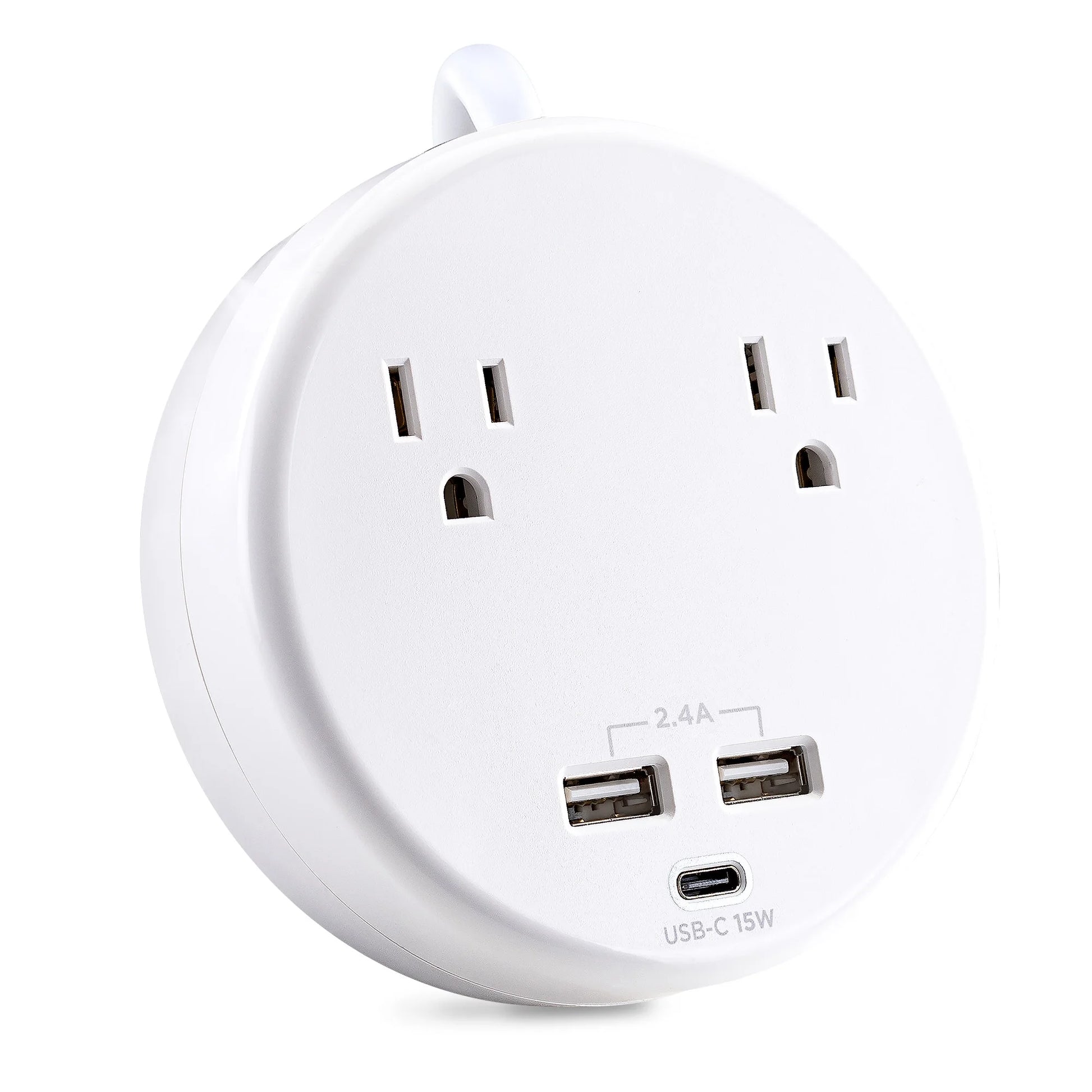 P205UC - 500 Joule White Surge Protector with 2 Outlets, 3 USB Ports and 5 Ft Cord
