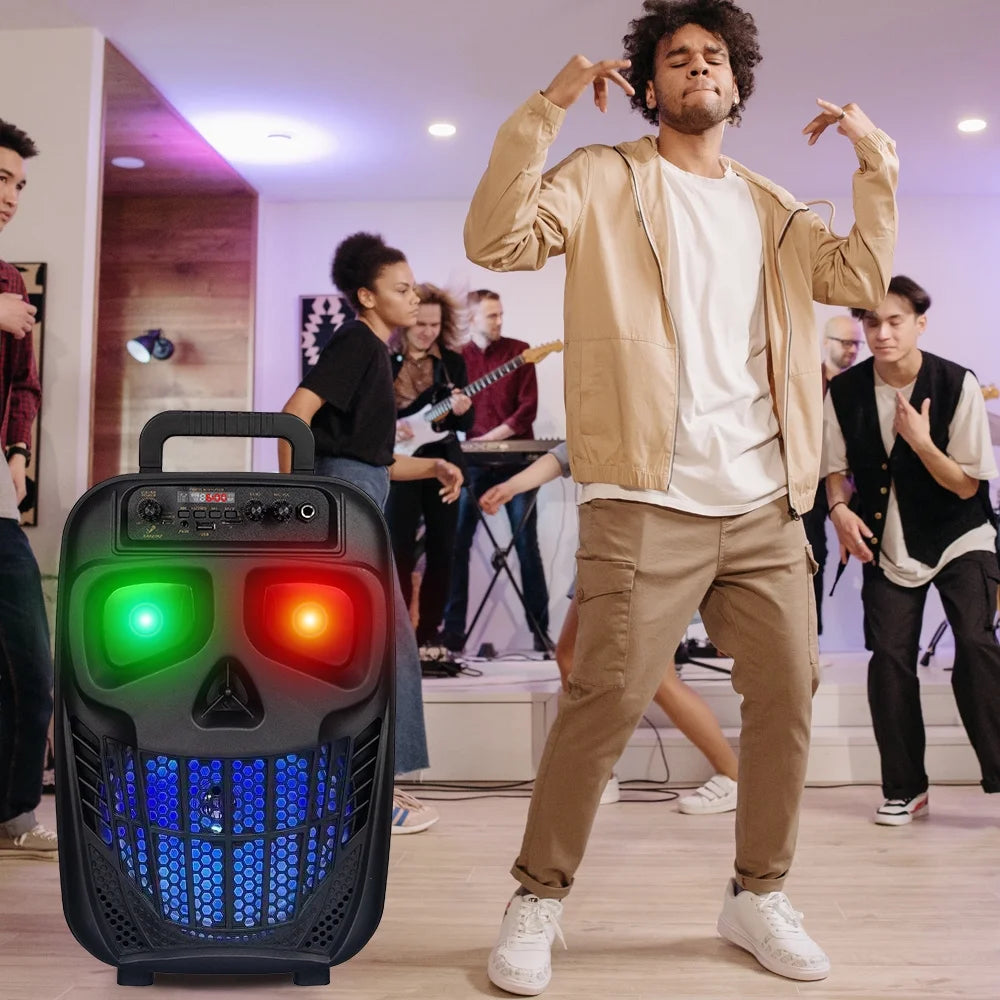 1500W Portable Bluetooth Speaker Woofer Heavy Bass Sound System Party & Mic