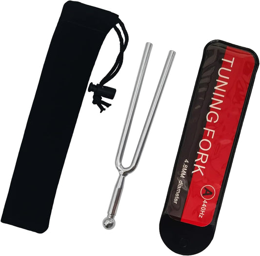 A440 Hz Tuning Fork (A440) Standard a Key for Guitar Bass Violin Tuner String Musical Instrument Tuner Tuning Forks, All in Storage Pouch
