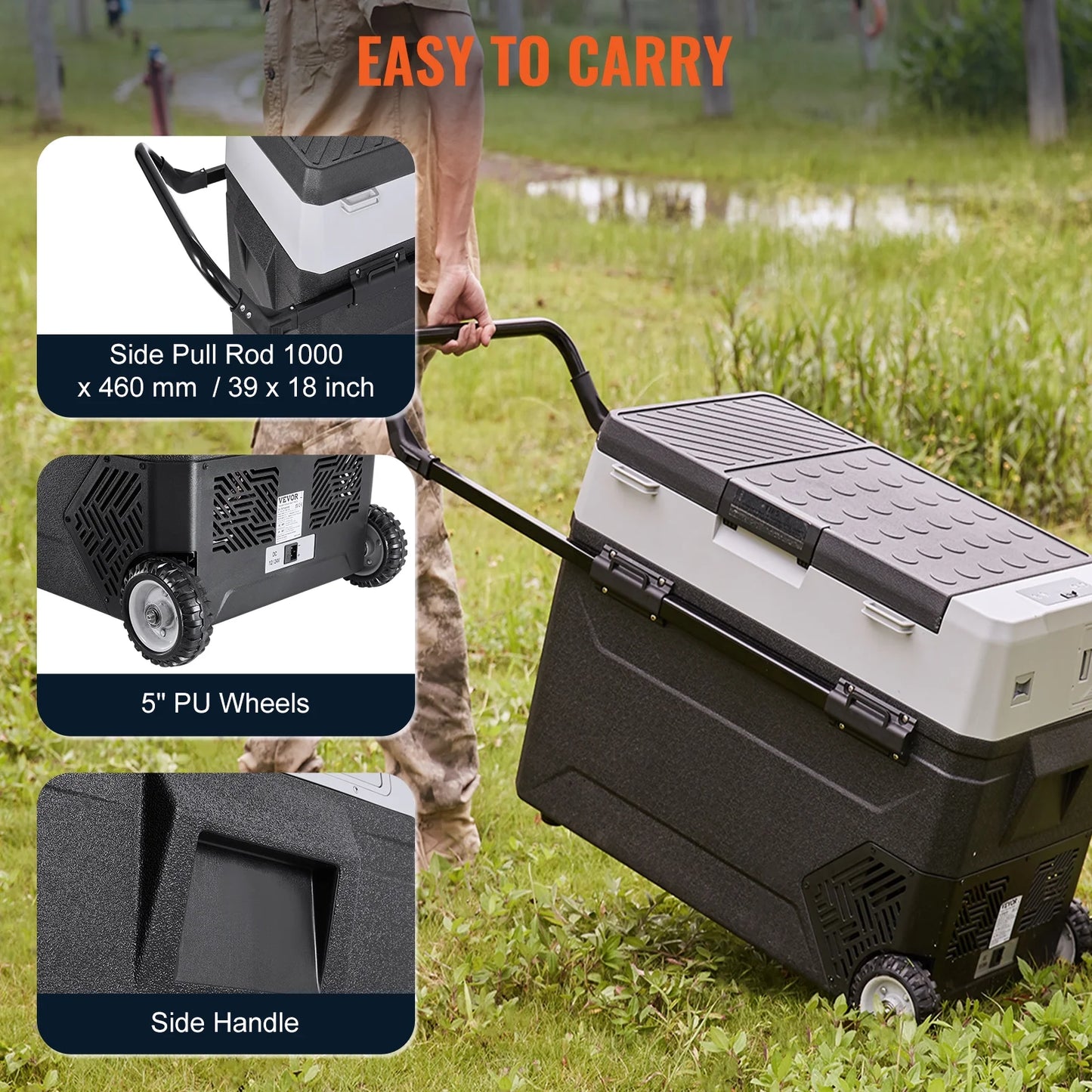 12 Volt RV Car Refrigerator Portable Freezer 48Qt Dual Zone with APP Control