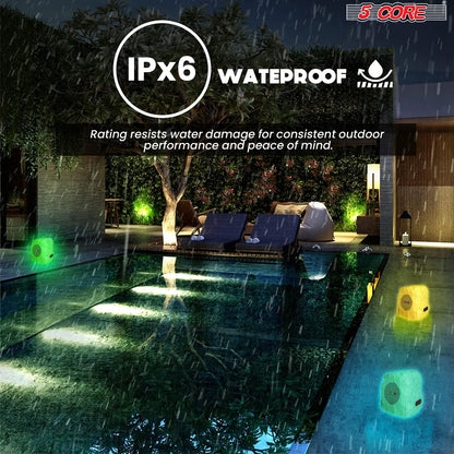 5Core Outdoor Wireless Speakers Bluetooth Rock Waterproof Linkable TWS Garden Speaker GRAY 1 PC
