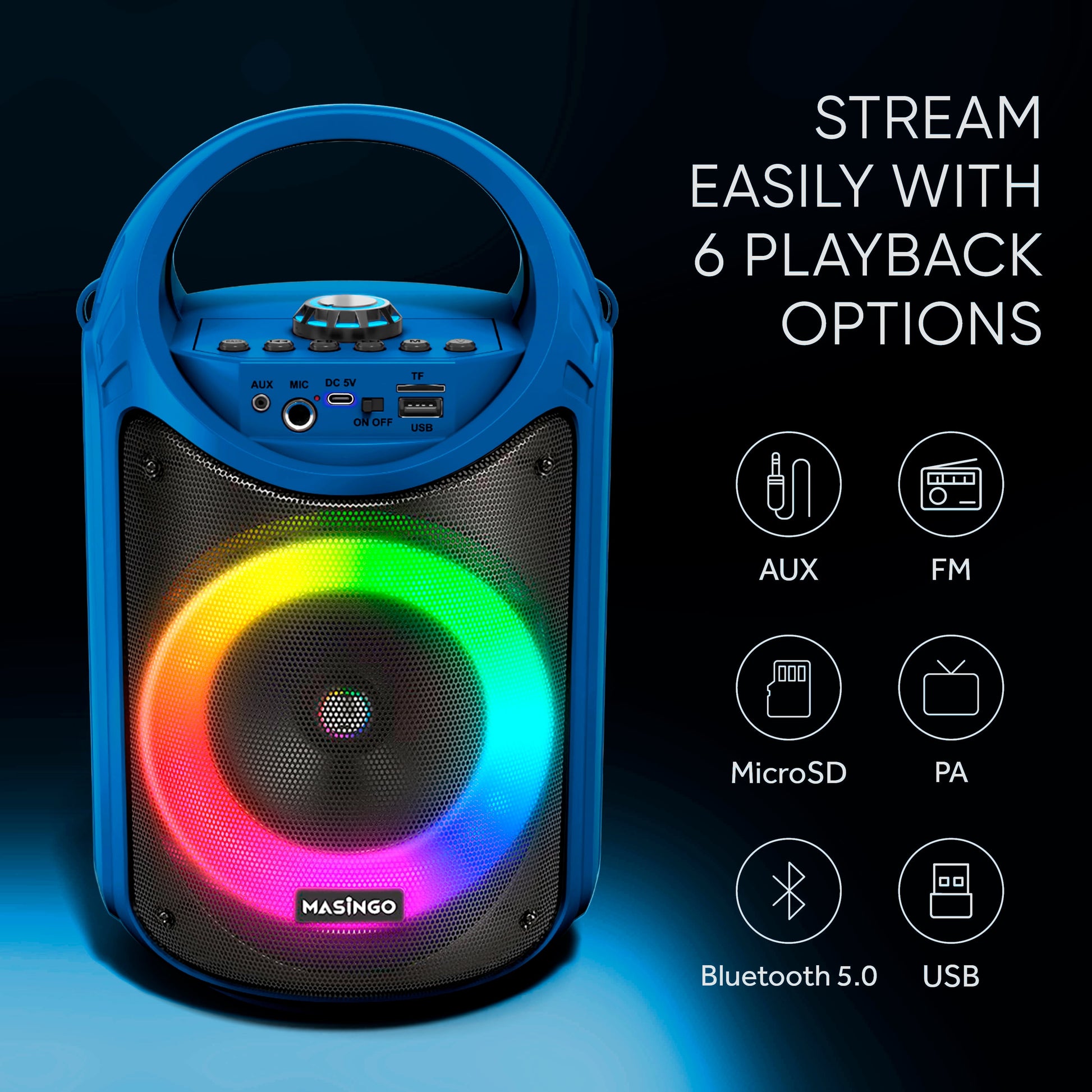 Karaoke Machine for Kids and Adults with 1 Wireless Karaoke Microphone and 1 Wired Mic, PA Portable Speaker System with LED Lights, Supports TF Card/Usb, AUX/MIC In, TWS for Home Party, Burletta C10