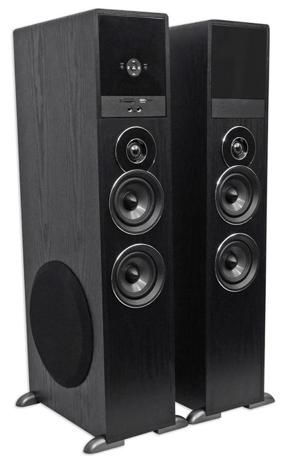 TM80B Black Home Theater System Tower Speakers 8" Sub/Bluetooth/Usb