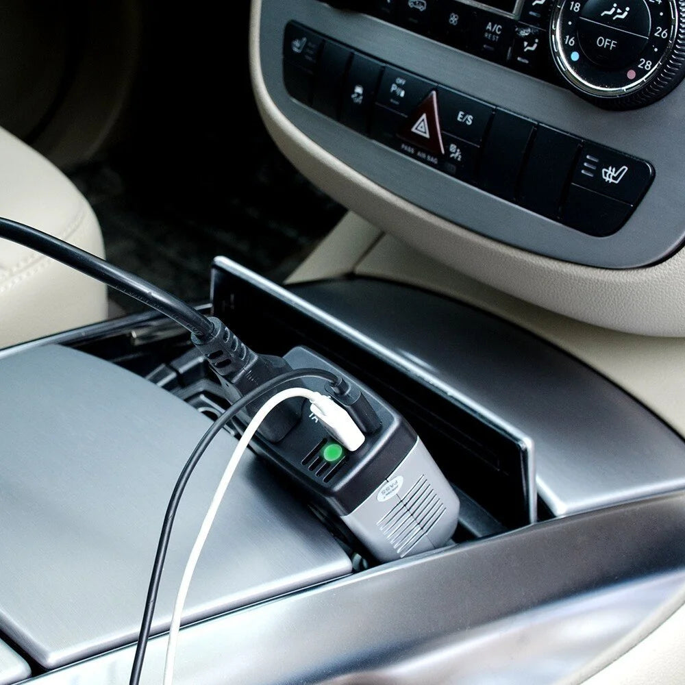 75W Portable Car Power Inverter DC 12V to 110V AC Power Inverter with 3.1A 2 USB Ports
