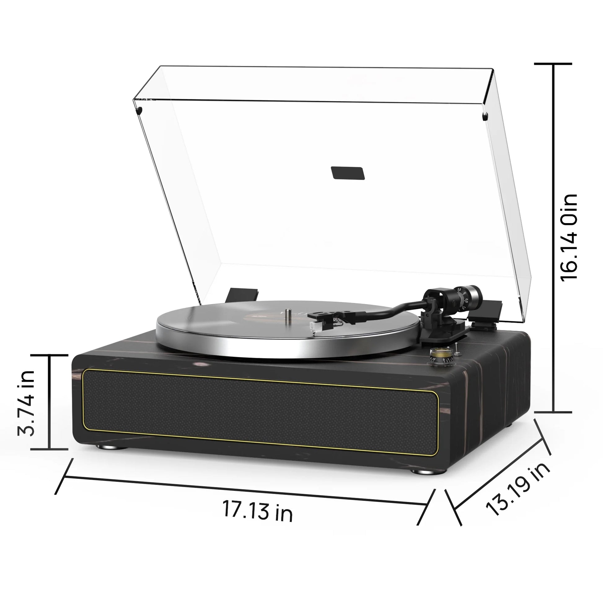 Record Player Support Bluetooth Belt-Drive Turntable Built-In Speakers, Black