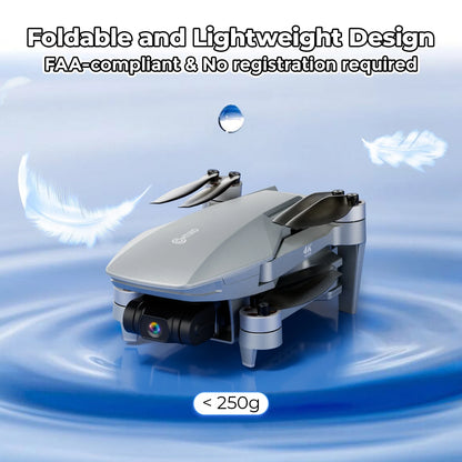 F36 GPS Mini Drone with Camera, 4K UHD, 3-Axis Gimbal, RC Quadcopter, Brushless Motor, Foldable Design, FPV, Auto Return & Smart Features, Beginners & Enthusiasts - Silver