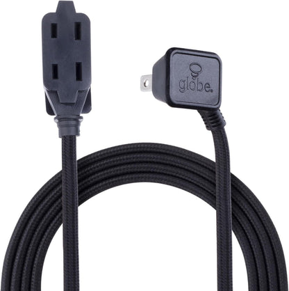 Electric 22810 9Ft Fabric Extension Cord, 3 Polarized Outlets, Right Angle Plug, 125 Volts, Black, Extension Cord with Multiple Outlets, Multi Plug Outlet, Electrical Outlet, Home Improvement